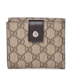 Gucci Brown French Compact Wallet Authentic Vintage
